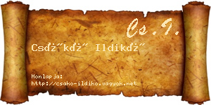 Csákó Ildikó névjegykártya